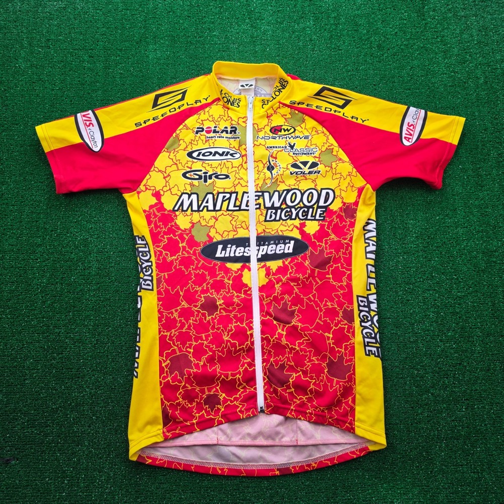 Vintage Voler St Louis Cyclones Maplewood Bicycle Team Cycling Jersey Mens Large